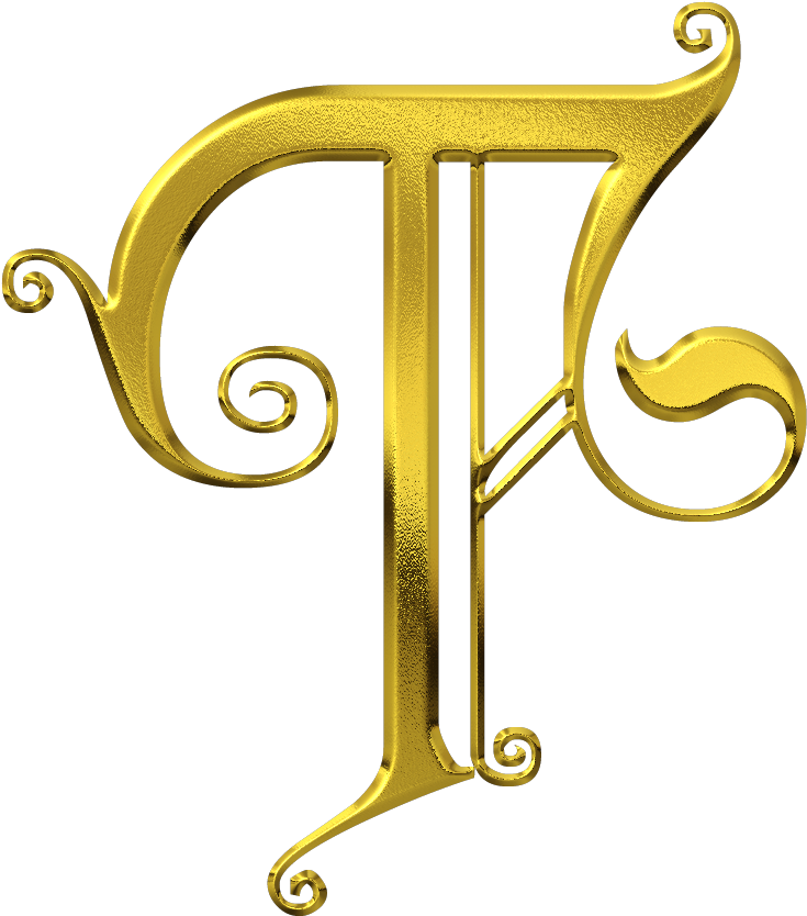 T Fancy Letters, Gold Letters, Letter T, Initials, - Gold Fancy Letter T (1000x1000), Png Download