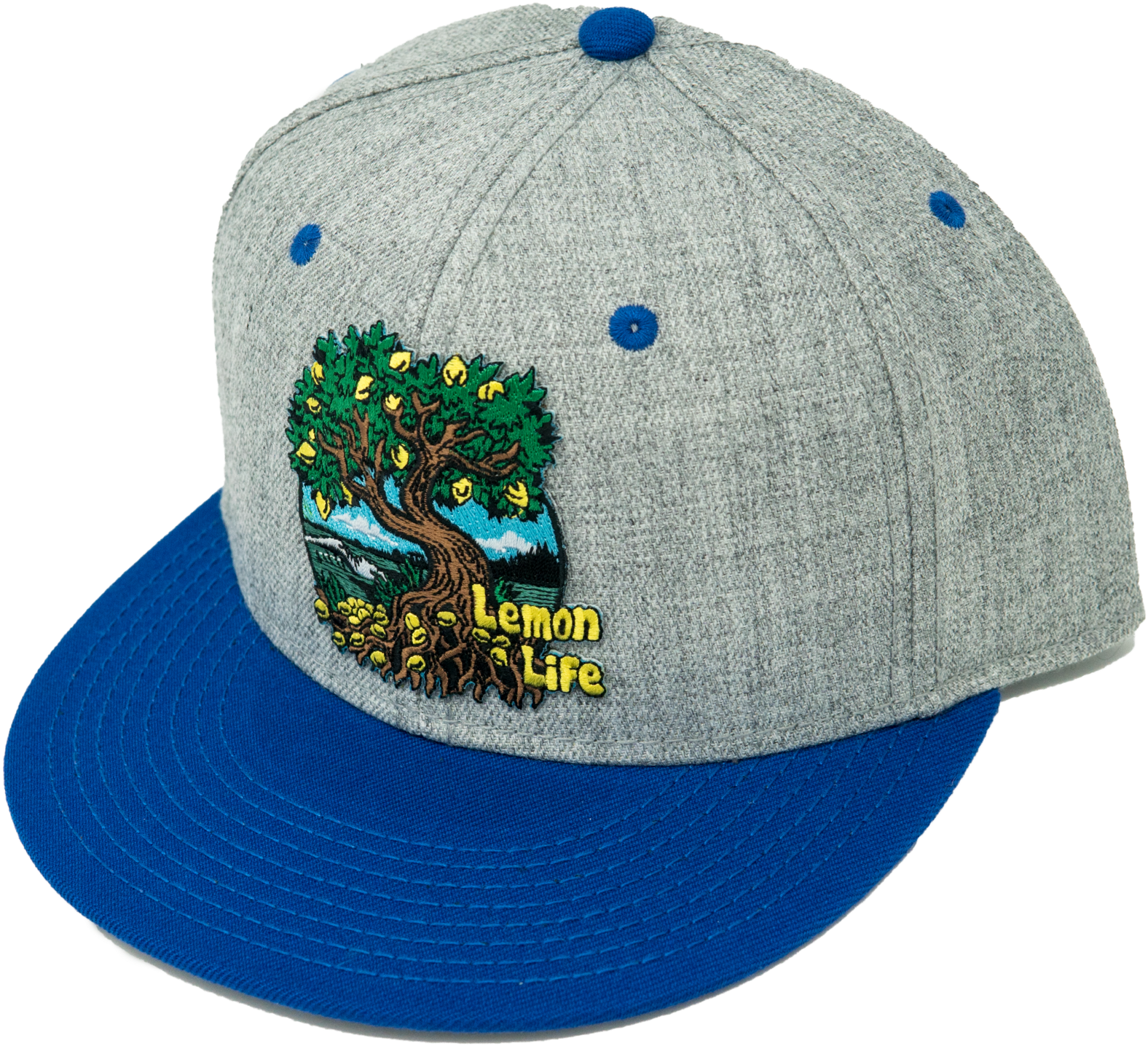 Lemon Life Roots Hat Grey With Blue Bill - Hat (2048x2048), Png Download