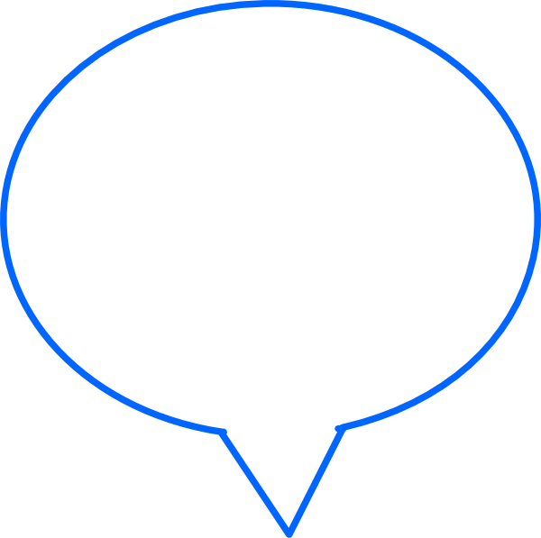 Blue Outline Speech Bubble (600x597), Png Download