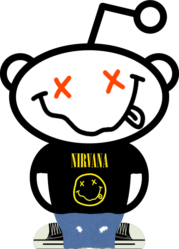 I Created A Little Nirvana Reddit Alien - Reddit Robot (736x1024), Png Download