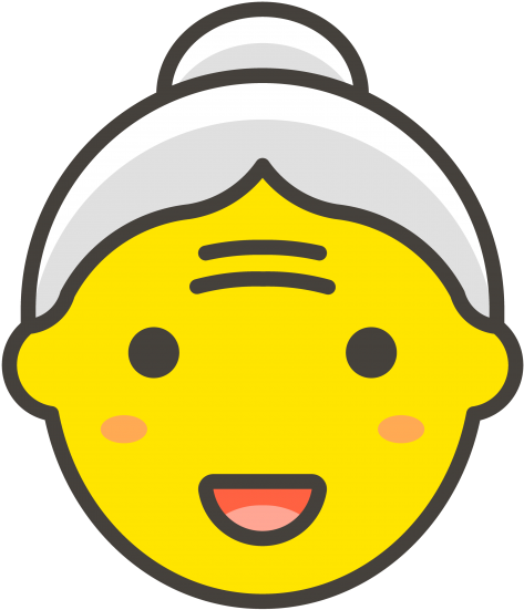 Old Woman Emoji - Old Woman Vector Png (866x650), Png Download