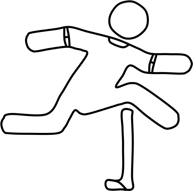 Hurdler, Hurdle, Black And White, Png - Line Art (816x1056), Png Download