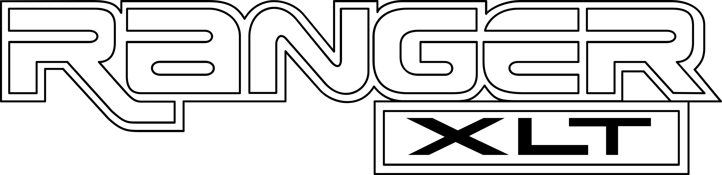 Ford Ranger Xlt Logo Png Transparent - Logo Ford Ranger Vector (2400x585), Png Download
