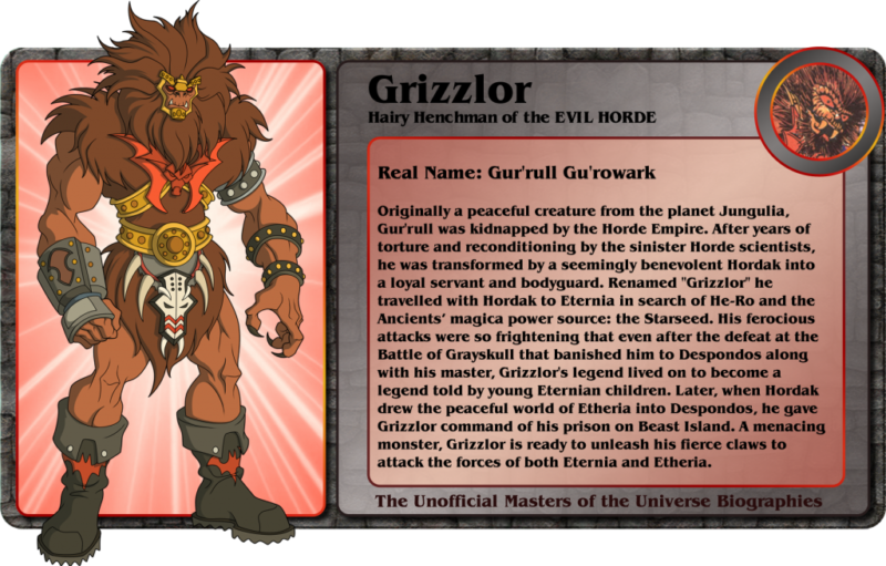 Grizzlor Hairy Henchmen Of The Evil Horde Custom Action - He Man 2002 Grizzlor (800x511), Png Download