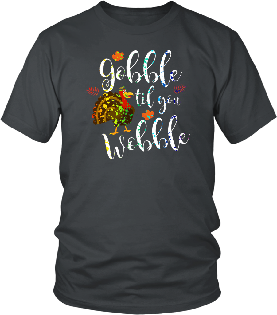 Gobble Til You Wobble Thanksgiving Rainbow Splatter - Unisex Tee - Democratic Party, Republican Party, Keg (1024x1024), Png Download