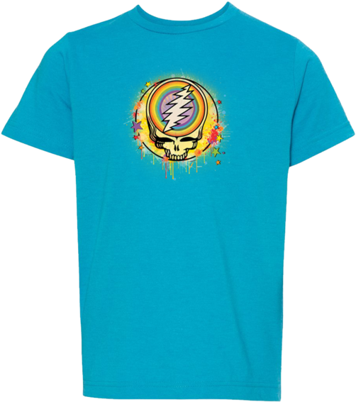 Grateful Dead Rainbow Splatter Stealie Youth T Shirt - T-shirt (620x620), Png Download
