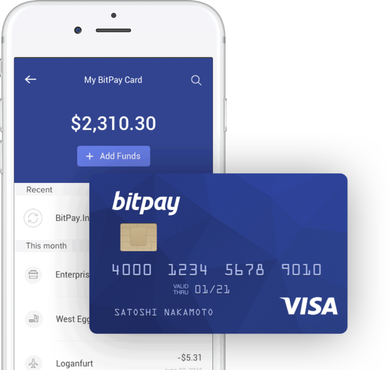 Bitcoin Payments Leader Bitpay Releases Prepaid Visa® - Debit Card Bitcoin 2018 (778x740), Png Download