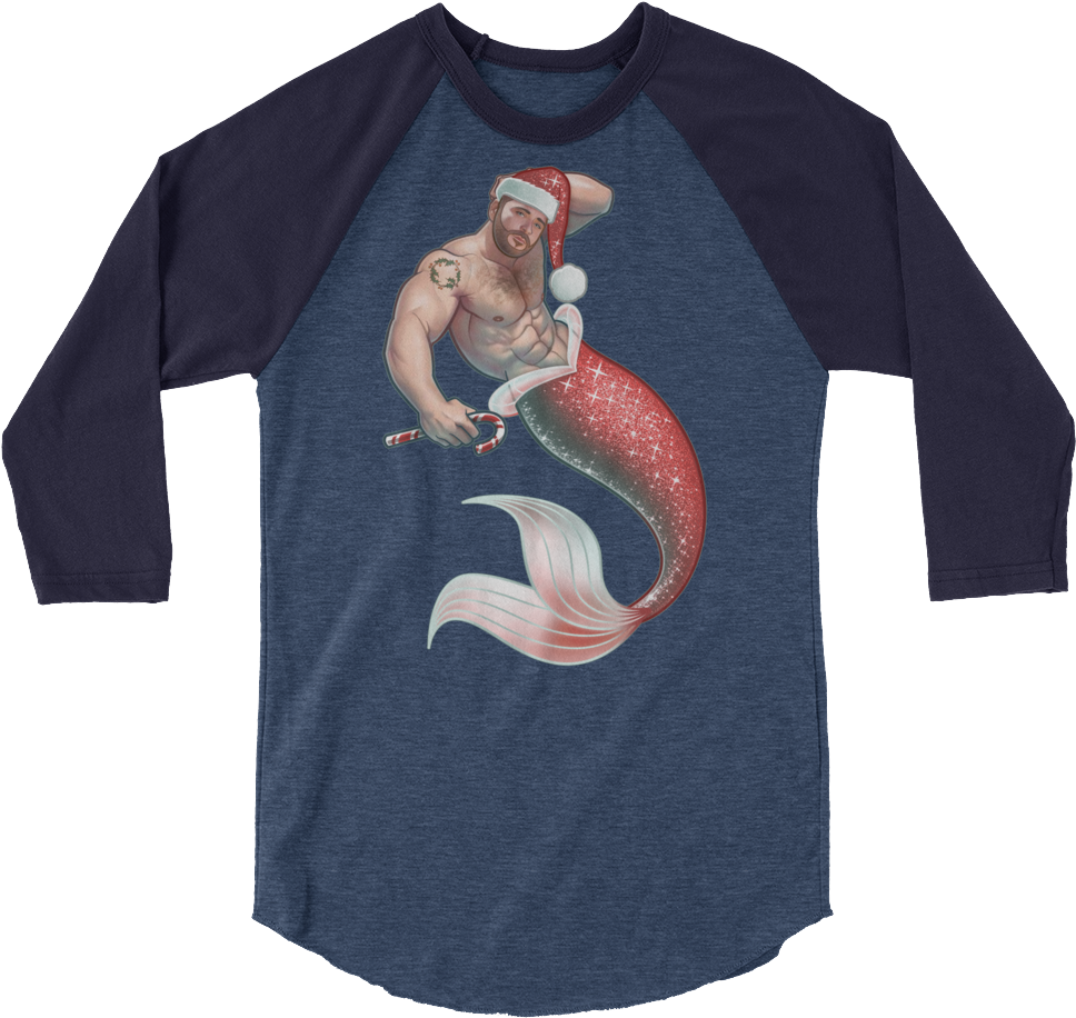 Adam Cole "bay Bay" 3/4 Sleeve Raglan T-shirt - Men's V Stripe 3/4 Sleeve Raglan - Heather Black/black (900x900), Png Download