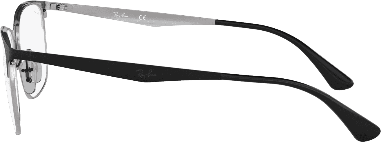 Rx6421 Glasses In Black On Silver - Ray Ban Eyeglasses Rx6421 (1920x2000), Png Download