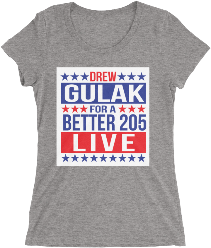 Drew Gulak "election" Women's Tri Blend T Shirt - Women's Distinct Heiress Ii Triblend - Blue Triblend (900x900), Png Download