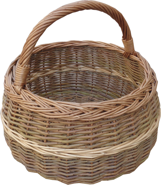 Small Round Shopper - Round Wicker Basket (522x600), Png Download