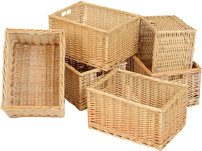 Kebrico Wicker Basket - Deep (pack Of 6) (720x720), Png Download