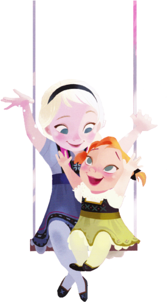 Young Anna Elsa - Young Elsa And Anna Cliparts (500x678), Png Download