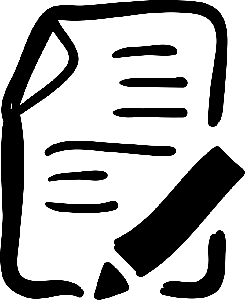 Paper And Pencil Hand Drawn Educational Tools Comments - Paper And Pencil Icon Png (802x980), Png Download