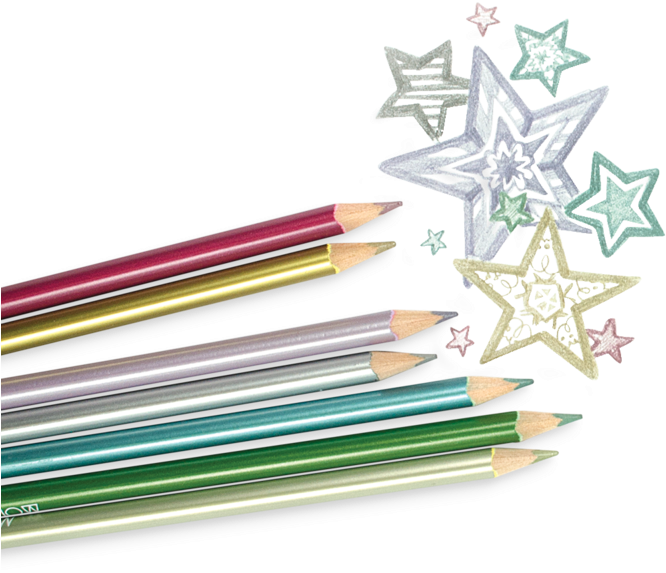 Modern Metallic Colored Pencils - Colored Pencil (800x800), Png Download