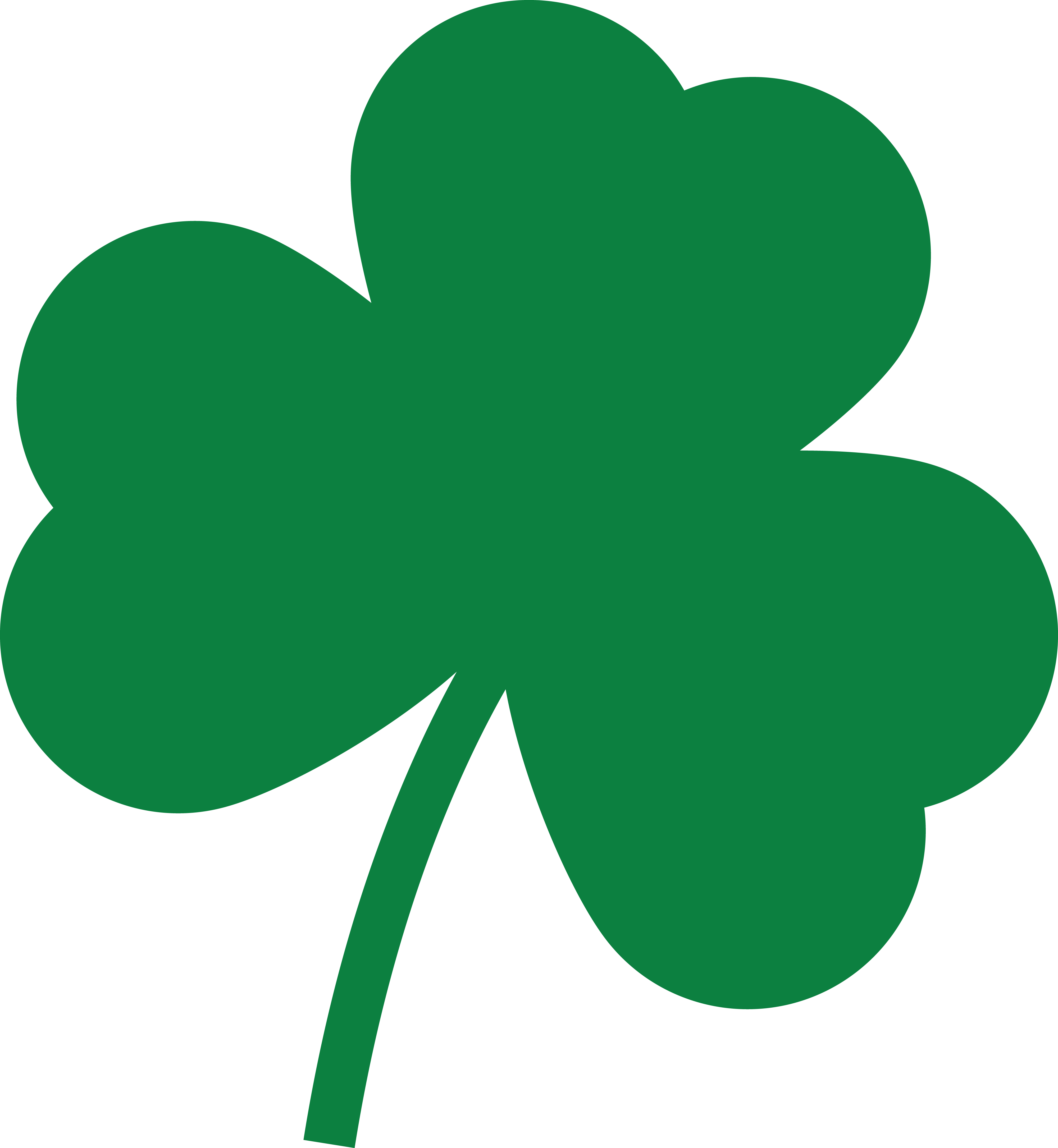 Free Clipart Of A St Paddys Day Solid Green Shamrock - St Patricks Day Clover (4000x4342), Png Download