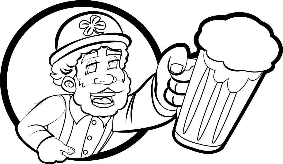 Holidays » St - Transparent Leprechaun Black And White (924x538), Png Download
