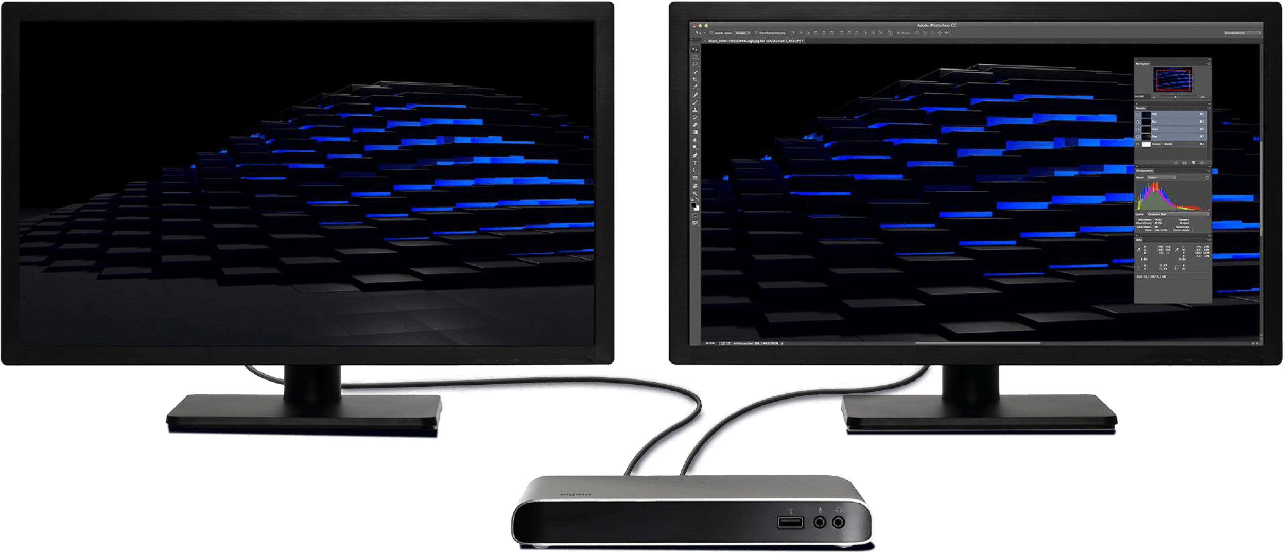 Up To 2x 4k - Elgato Thunderbolt 2 Dock With Thunderbolt Cable (2496x1074), Png Download