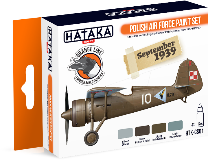 Htk-cs01 Orange Line Polish Air Force Paint Set - Hataka Hobby Hataka Orange Line – Polish Air Force (1024x768), Png Download