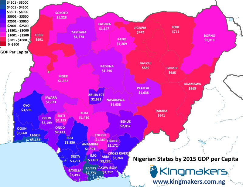 Nigeria Gdp Per Capita By State (800x616), Png Download