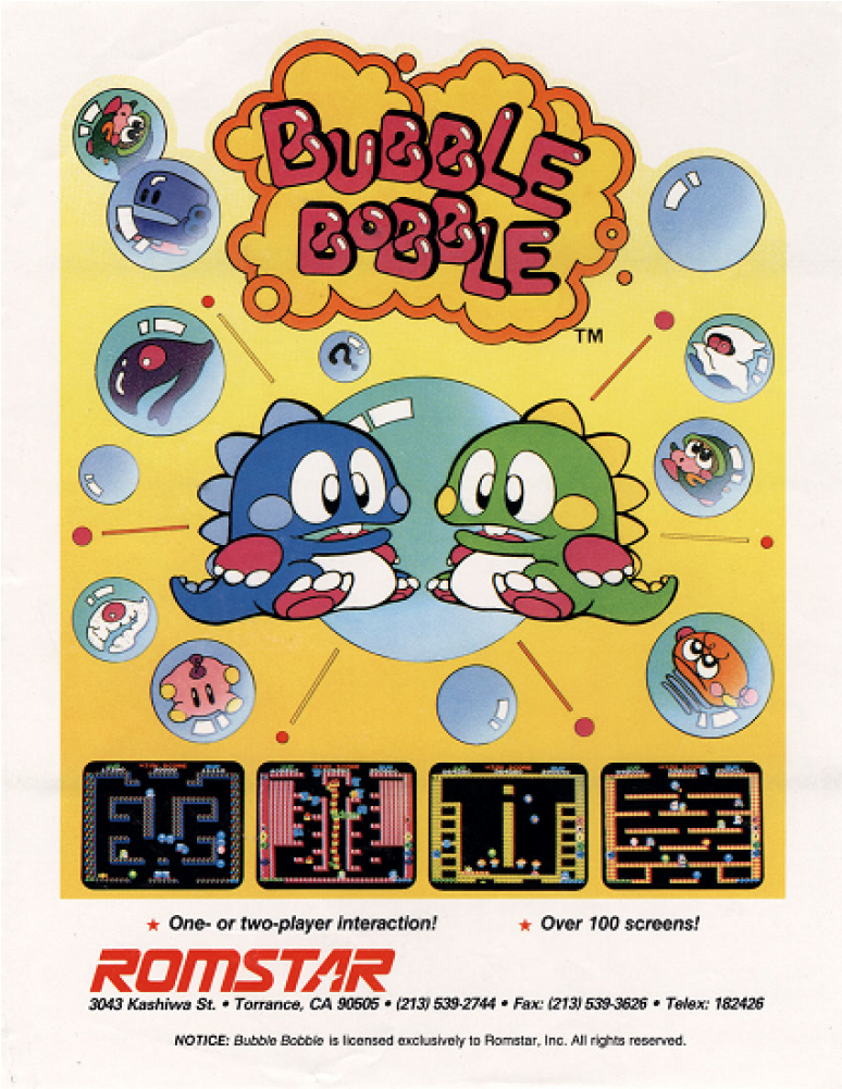 Online Bubble Bobble Free Play And High Score Save - Bubble Bobble Video Game (1000x1000), Png Download