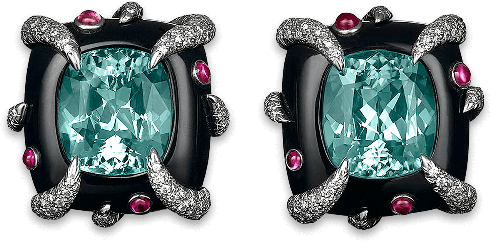 Tiffany & Co - Emerald Diamond And Onyx Earrings (2188x1750), Png Download