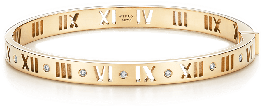 Medium Atlas Narrow Pierced Hinged Bangle In 18k Gold - Atlas Pierced Hinged Bangle (900x374), Png Download