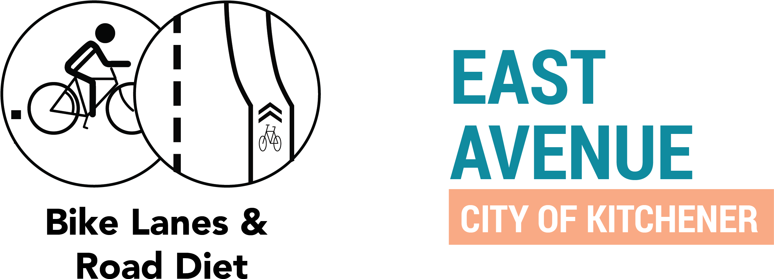 The City Of Kitchener Implemented A Bike Lane And Road - Circle (4314x1435), Png Download