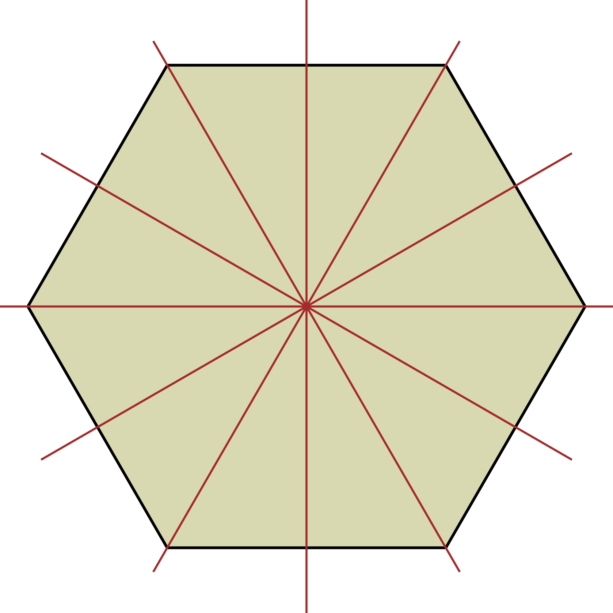 New Svg Image - Hexagon Lines Of Reflection (2000x2000), Png Download