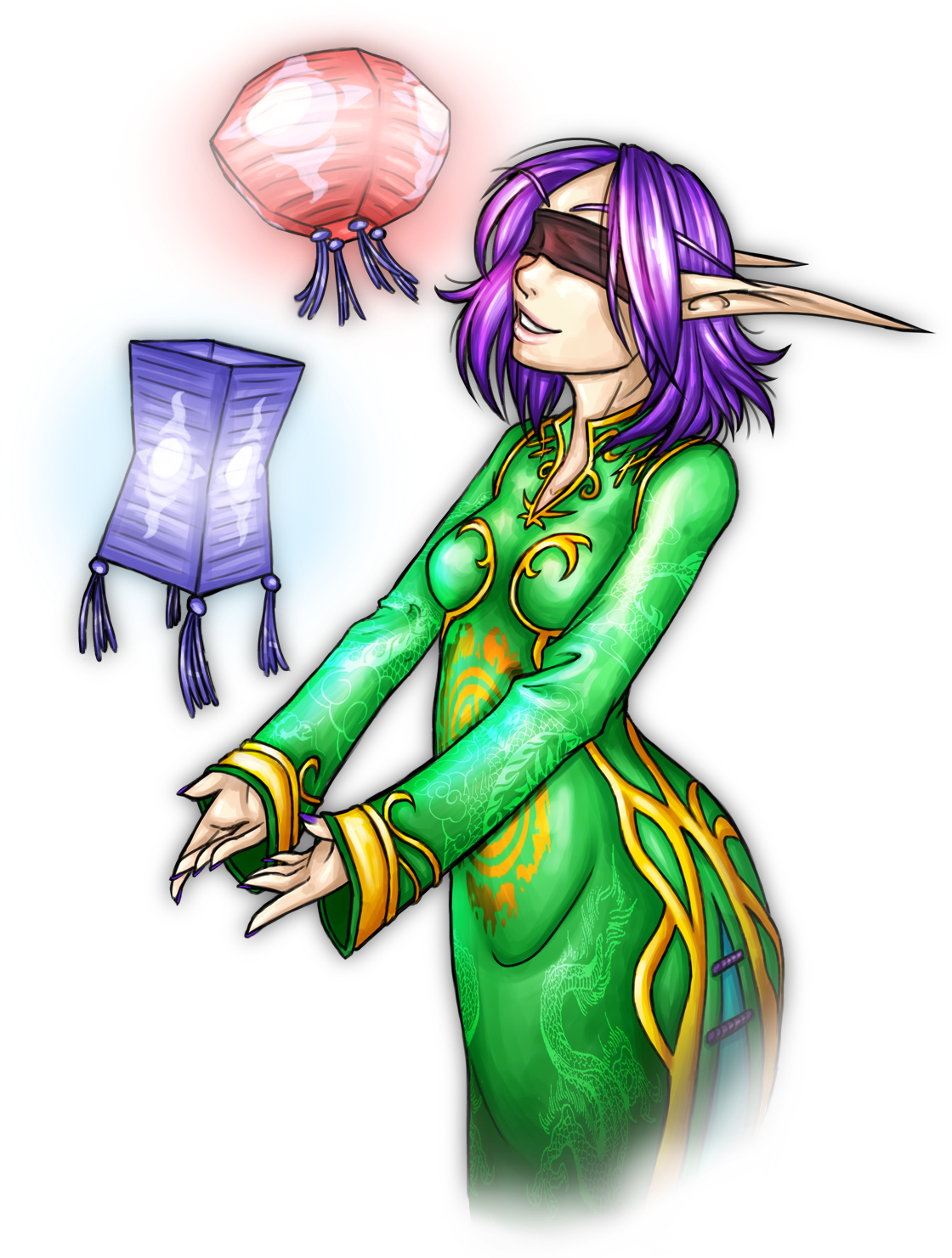 Drawn Lunar Warcraft Character - Clip Art (1141x1500), Png Download