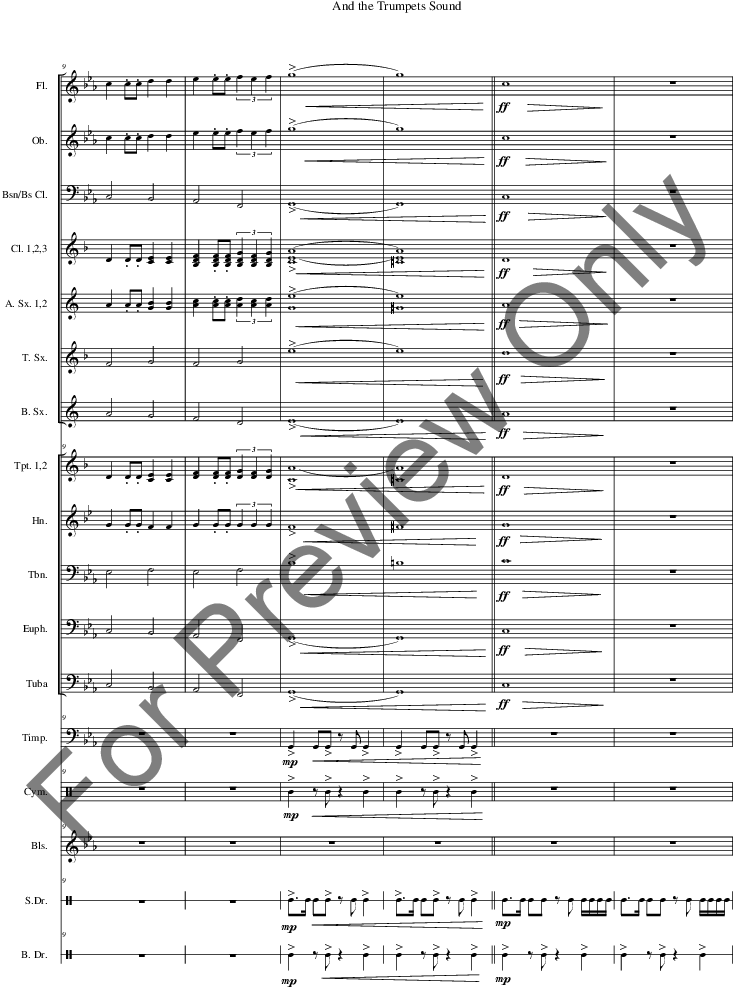 And The Trumpets Sound Thumbnail - Bob Turner And Trumpets Sound Flute Sheet Music (816x1056), Png Download