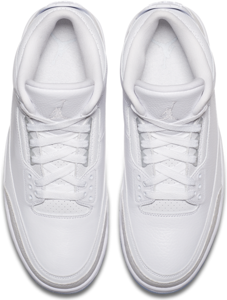 Air Jordan 3 Pure White On Feet (600x600), Png Download