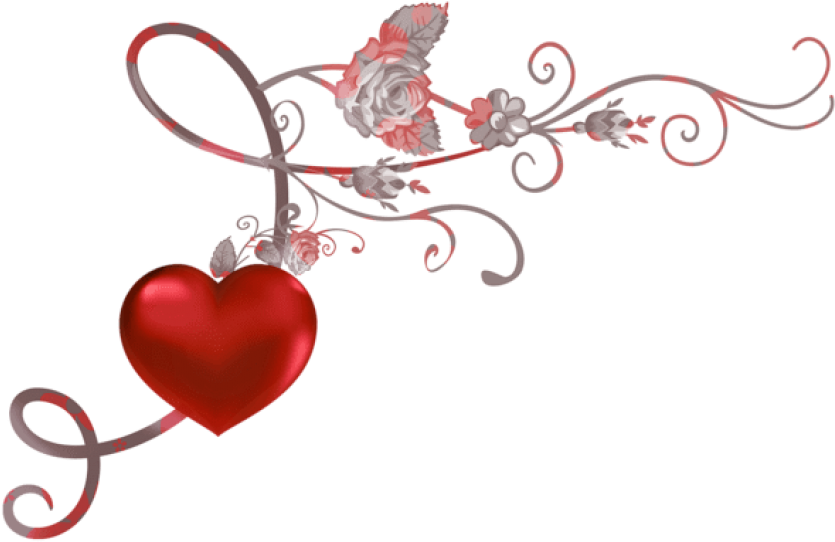 Free Png Red Heart Decor Png Images Transparent - Victorian Roses (850x556), Png Download