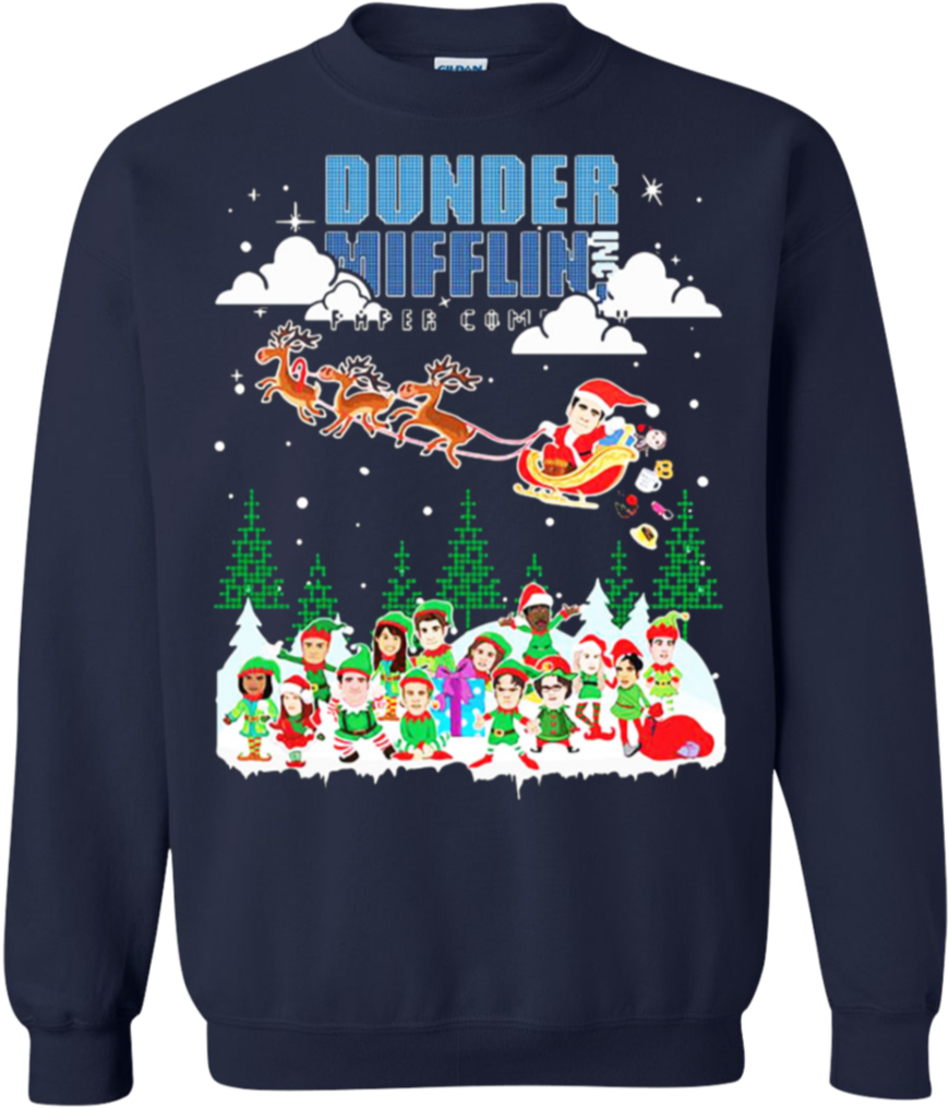 Nbc The Office Dunder Mifflin Ugly Christmas Sweater - Supreme And Bape Crossover (1024x1024), Png Download