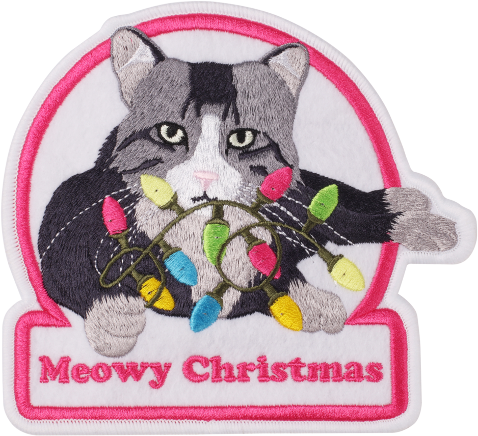 Meowy Christmas Led Ugly Sweater Patch - Christmas Jumper (1024x1024), Png Download