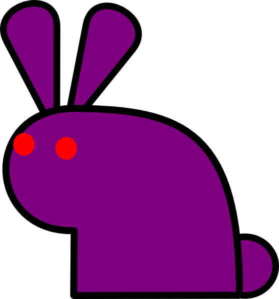 Small - Purple Rabbit (558x599), Png Download