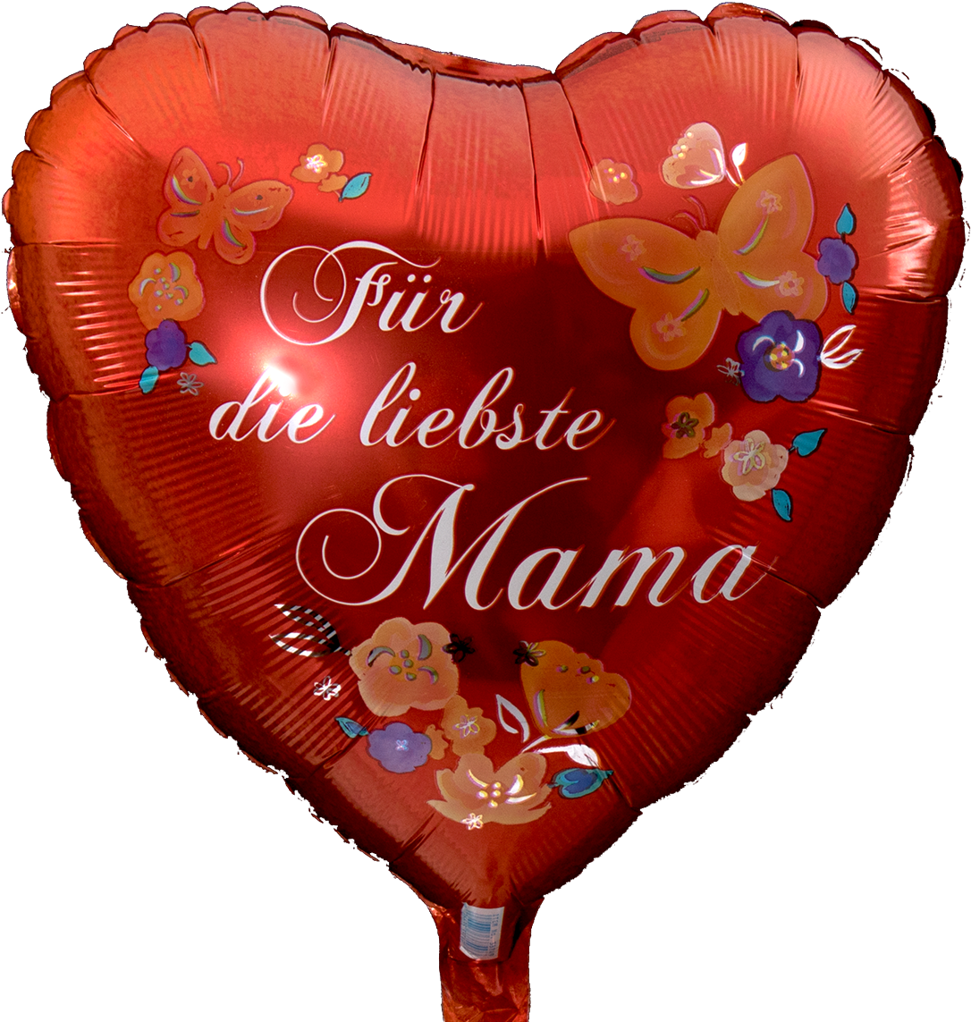 Related Images To Muttertag Ballon Herz Mit Blumen - Heart (1143x1200), Png Download