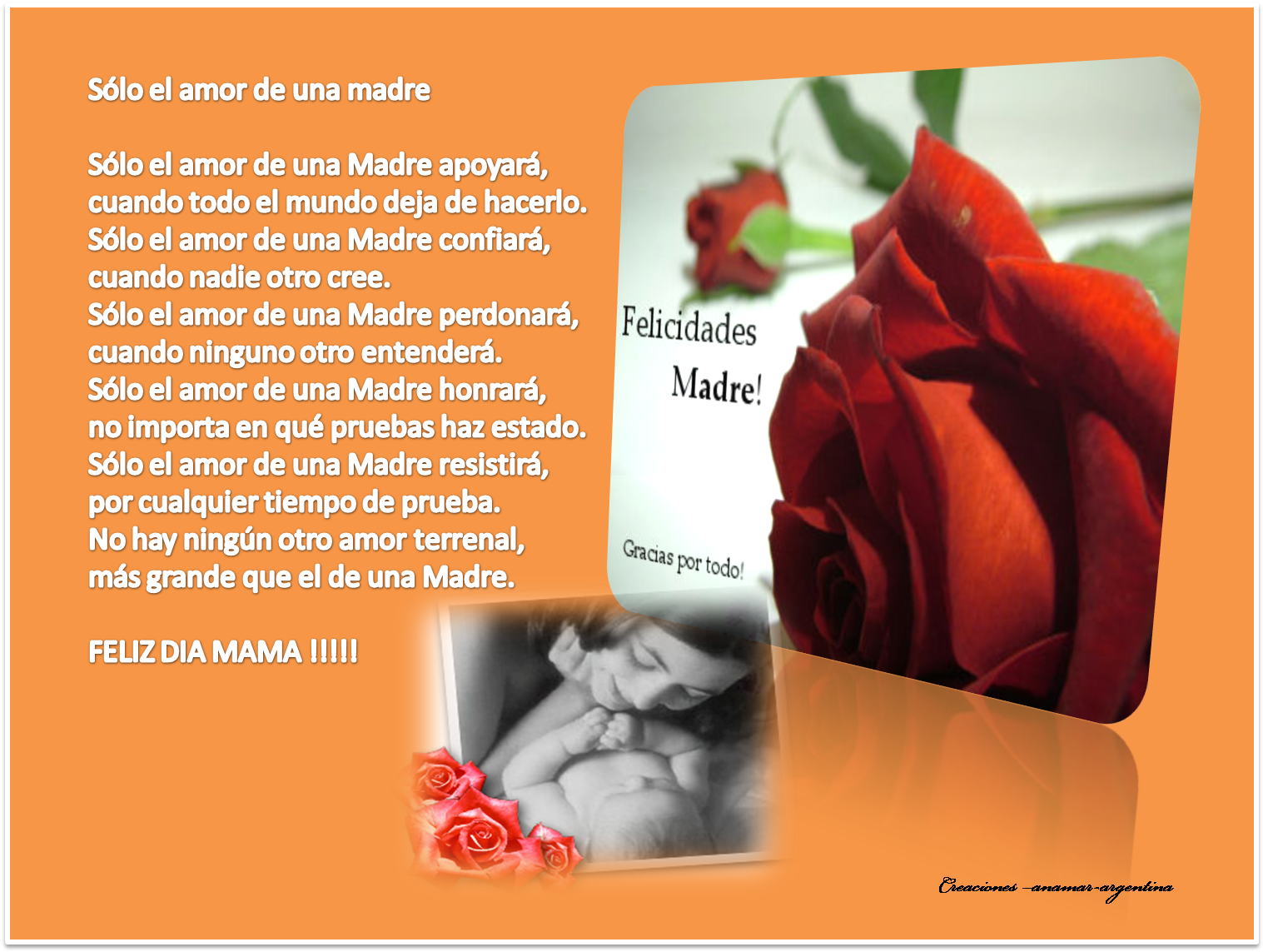 Solo El Amor De Una Madre Creaciones Anamar Argentina - Mama (1522x1610), Png Download