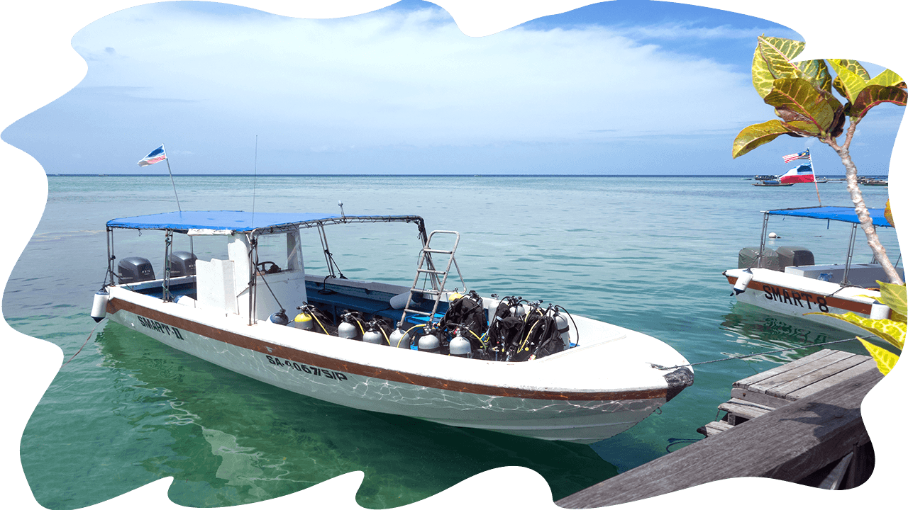 The Diving Is From Speedboats « - Mabul Island (1280x720), Png Download