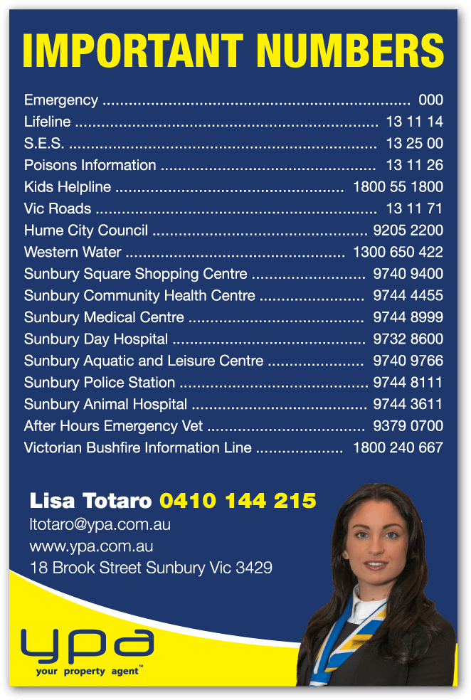 Real Estate Fridge Magnet-97mm X 147mm - Fridge Magnet Emergency Numbers (1182x1182), Png Download