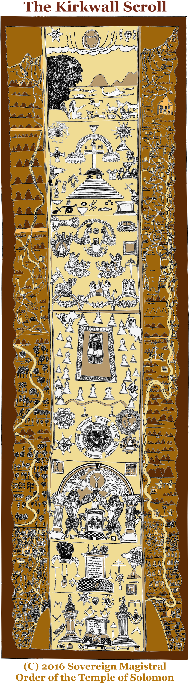 'kirkwall Scroll' At Kilwinning Masonic Lodge In Orkney, - Kirkwall Scroll (650x2280), Png Download