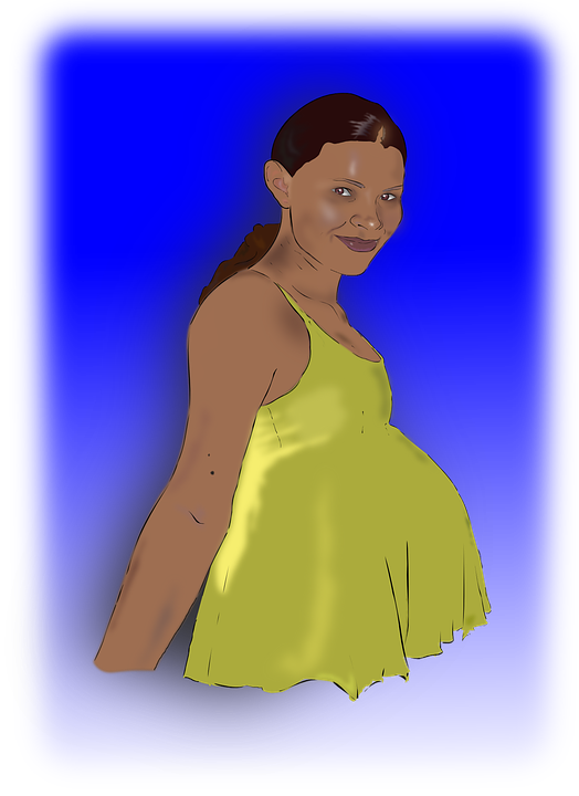 Pregnant, Woman, Pregnancy, Blue Background - Humorvolle Gruß-karte Der Mutter Tages Karte (524x720), Png Download