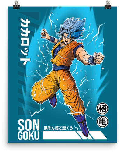 Super Saiyan Blue Goku Poster Print - Super Saiyan (600x600), Png Download