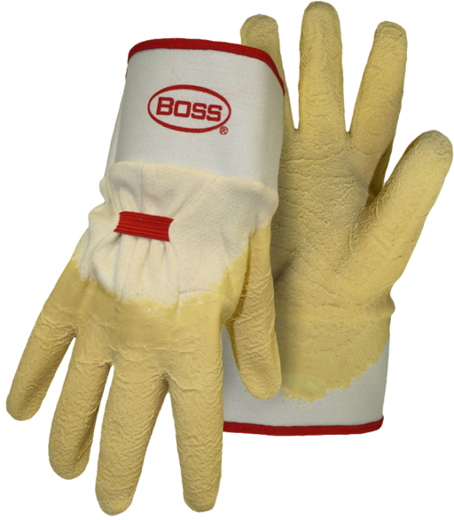 Boss 1sr8424 Power Grip Crinkled Latex Dip Grip With - Boss Gloves 8424 Power Grip Yellow (552x600), Png Download