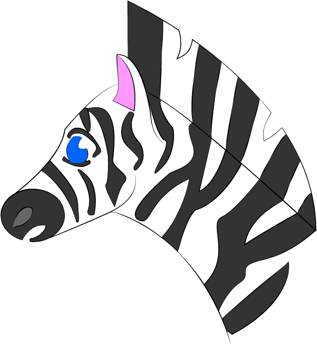 Line Zebra Color - Illustration (672x726), Png Download