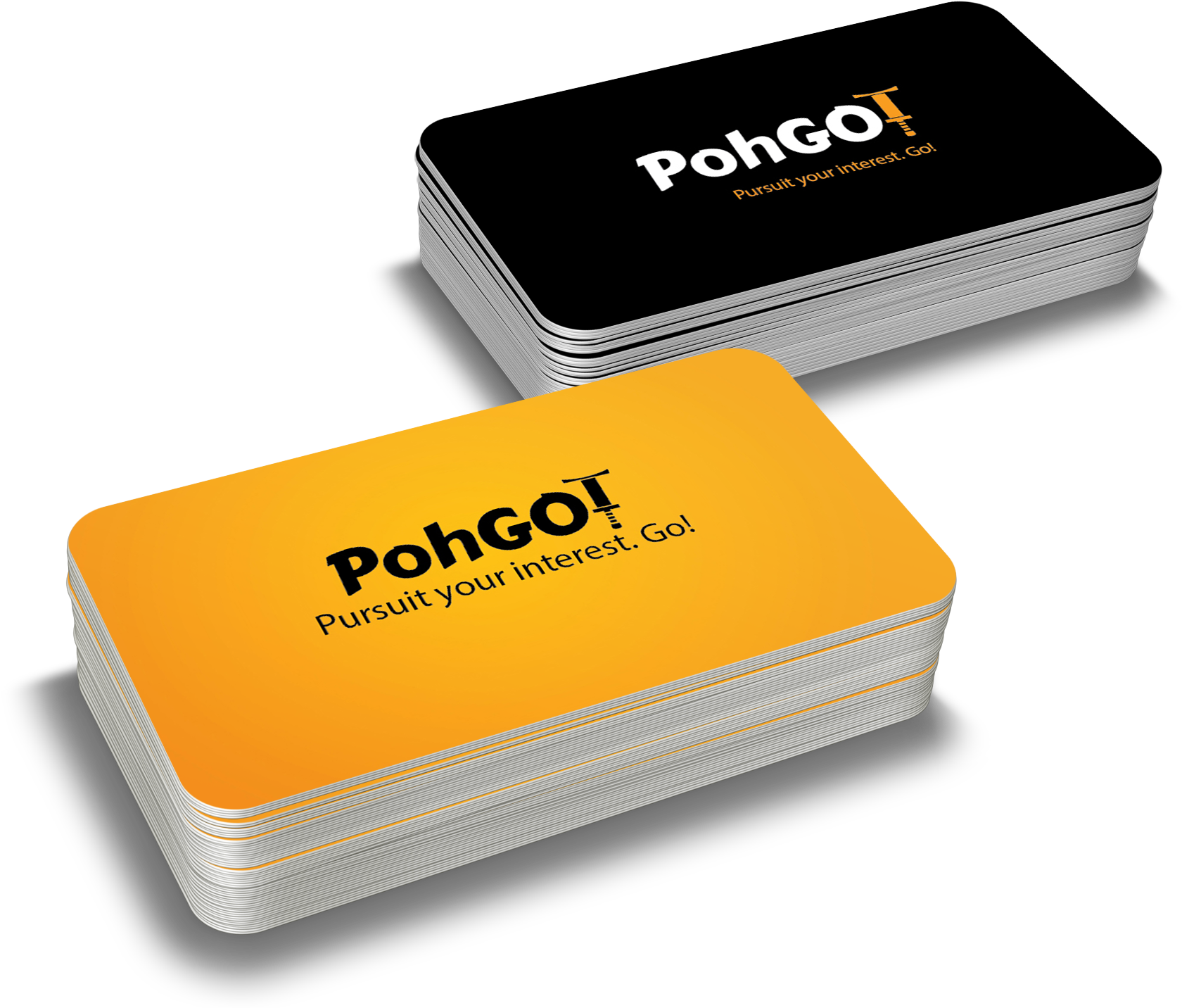 Pohgo Logo Stack Business Card Mock Up - Card Business Png Yellow (2200x1570), Png Download