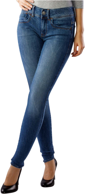 G-star Lynn Jeans Super Skinny Medium Aged - Pocket (490x653), Png Download