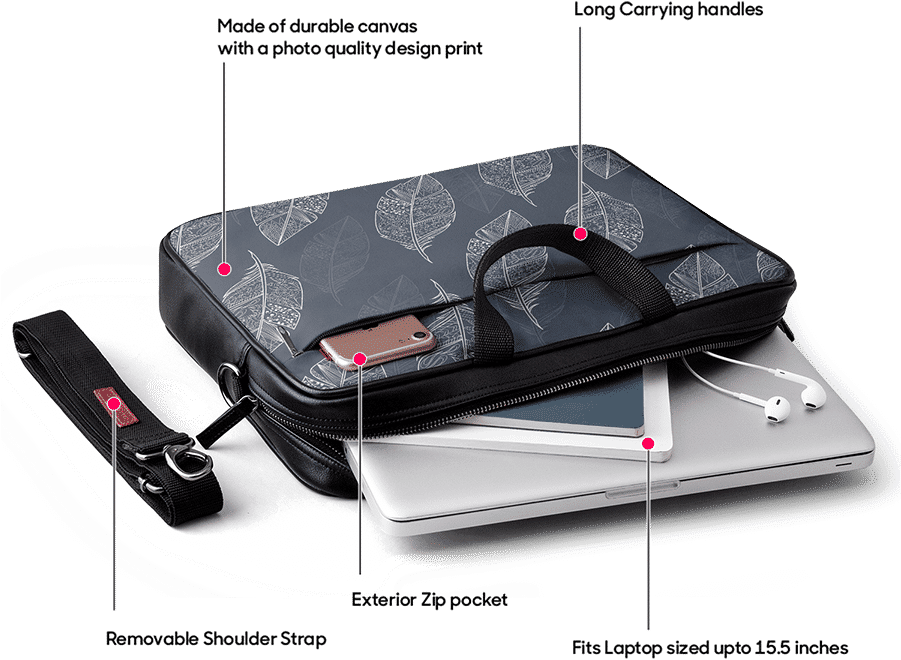 Dailyobjects Tribal Feathers Grey City Compact Messenger - Video Game Console (900x900), Png Download