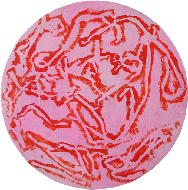 Spraypaint And Acrylic On Canvas - Circle (631x637), Png Download