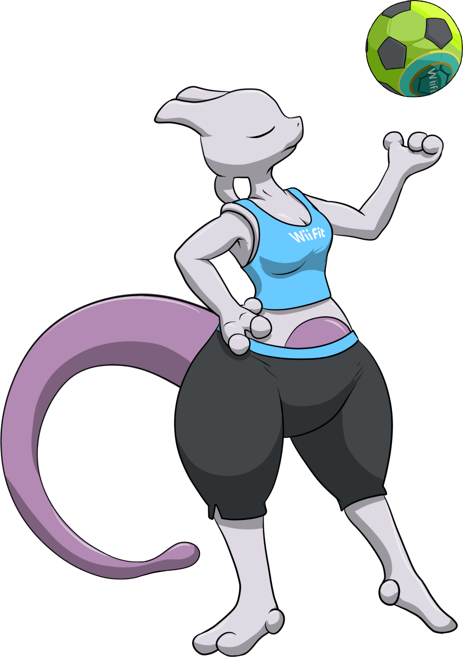 Fit Mewtwo , - Mewtwo Wii Fit Trainer (901x1280), Png Download